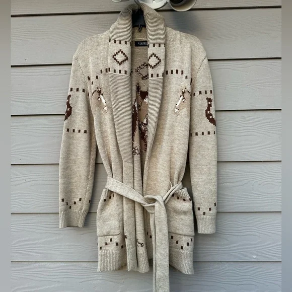 Lauren Ralph LaurenEquestrian Intarsia-Knit Cardigan